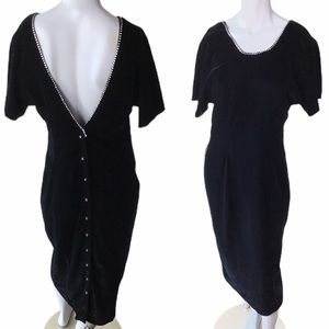NWT/Stunning Vintage CDC Evening Blk Velvet Dress